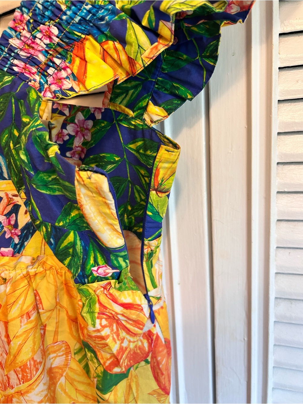FARM Rio Multicolor Tropical Asymmetrical Ruffle Dress - Picture 3 of 4
